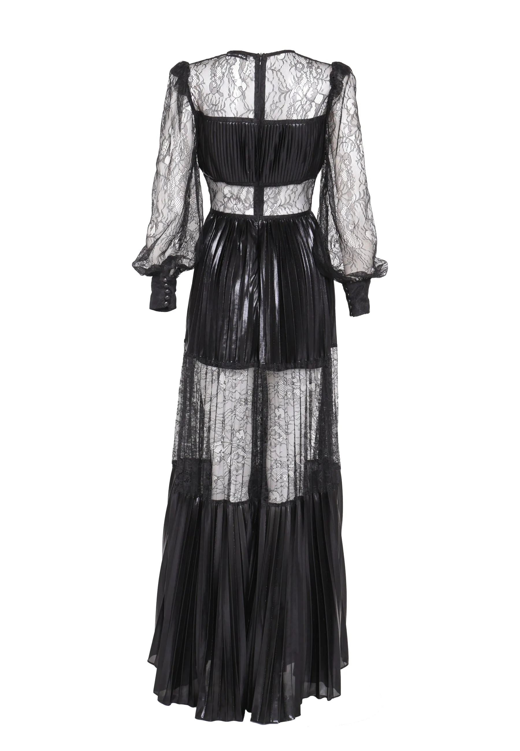 Amanda Black Sheer Pleated Maxi Dress sold by True Decadence product image thumbnail 3