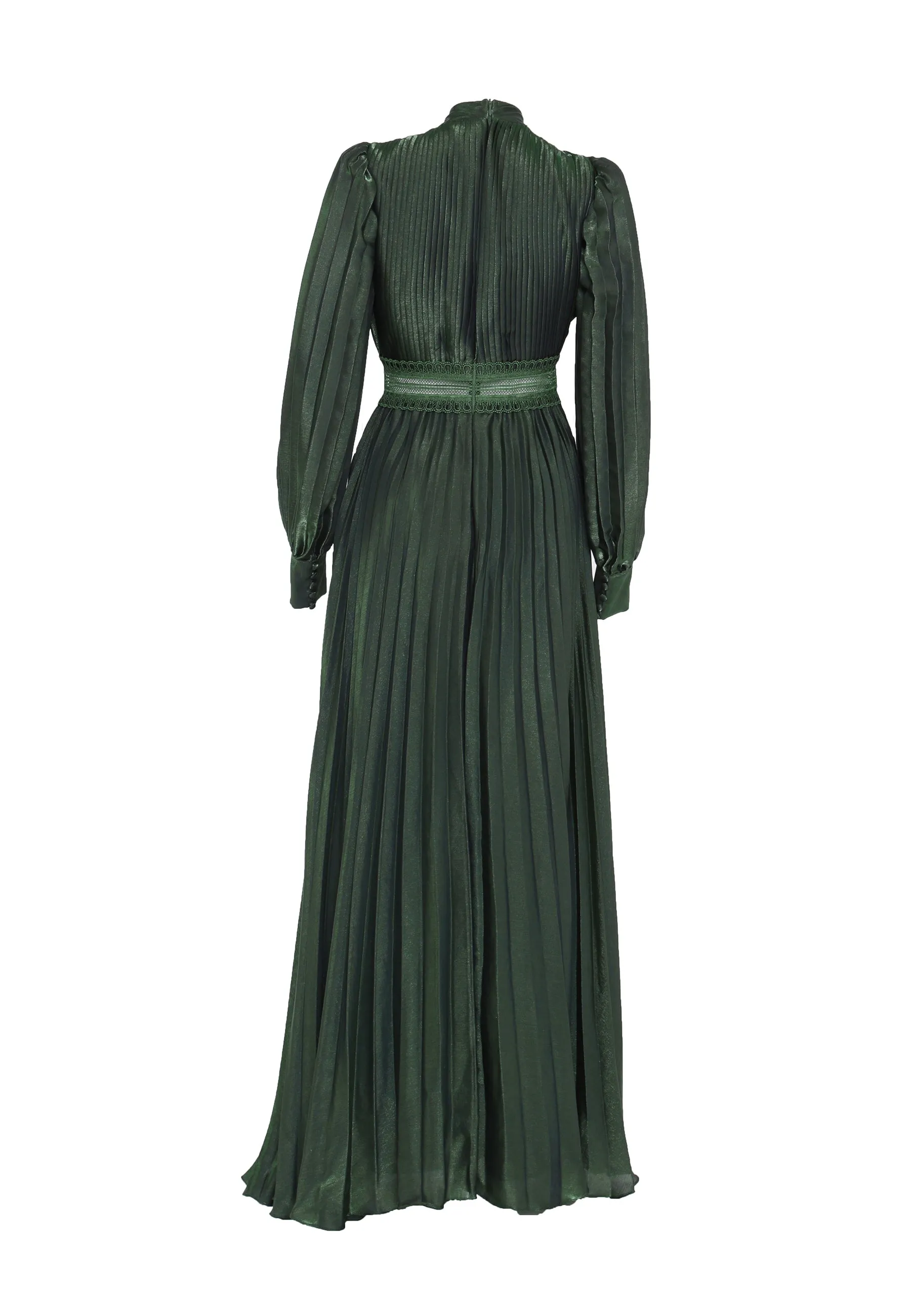 Athena Green Metallic Long Sleeve Maxi-Dress sold by True Decadence product image thumbnail 3