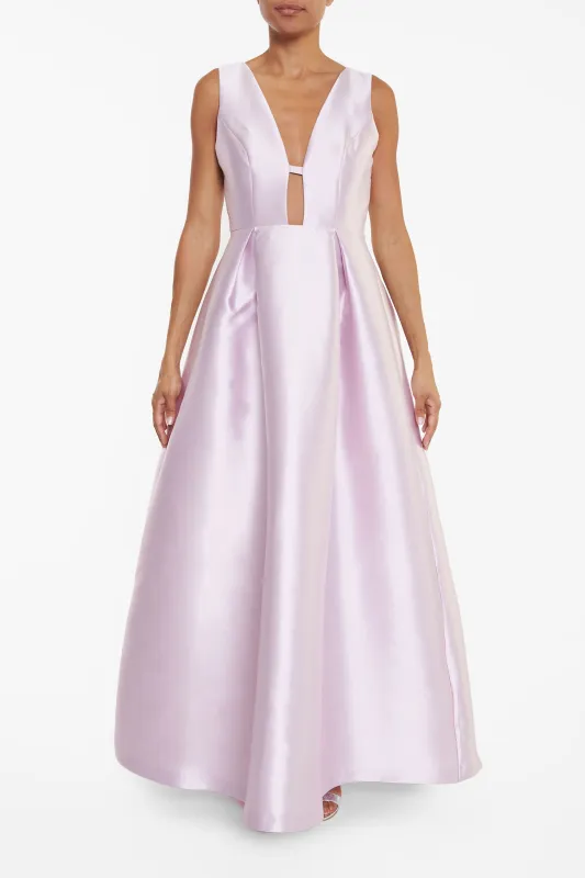 Camilla Lilac Plunge-Front Cut-Out Maxi-Dress made by True Decadence