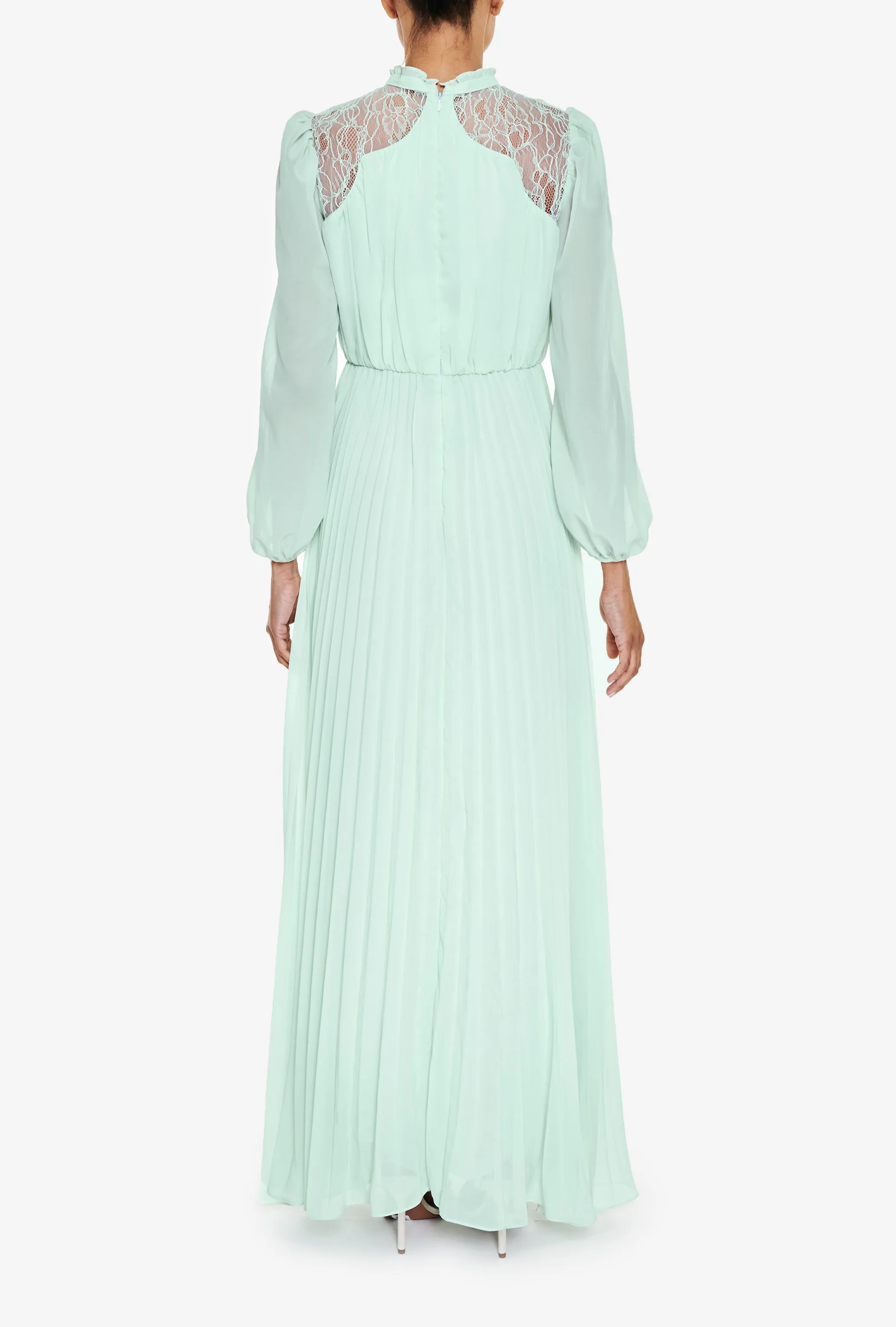 Dusty Blue Long Sleeve Lace Dress sold by True Decadence product image thumbnail 5