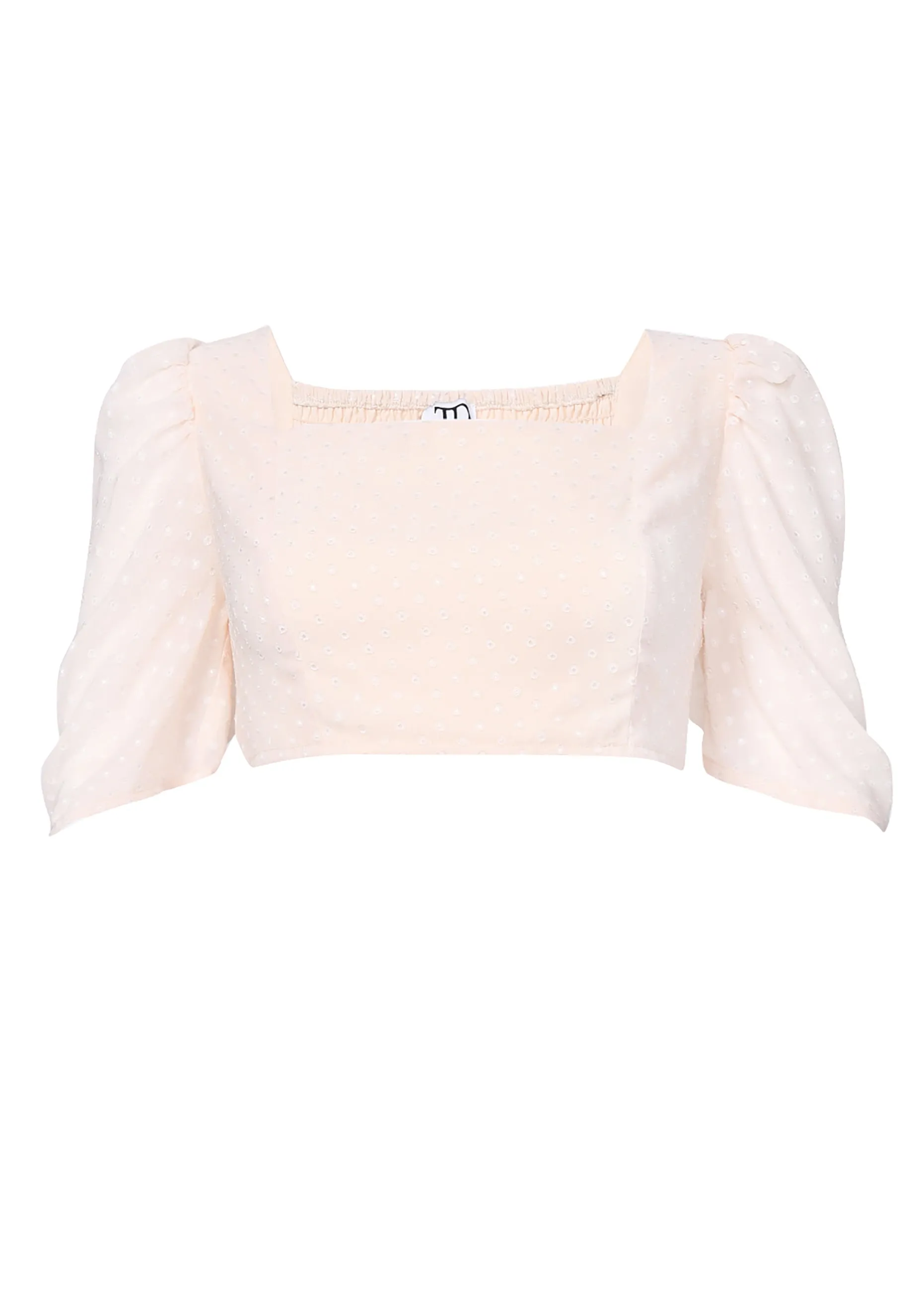 Cream Dobby Spot Cropped Top sold by True Decadence product image thumbnail 3