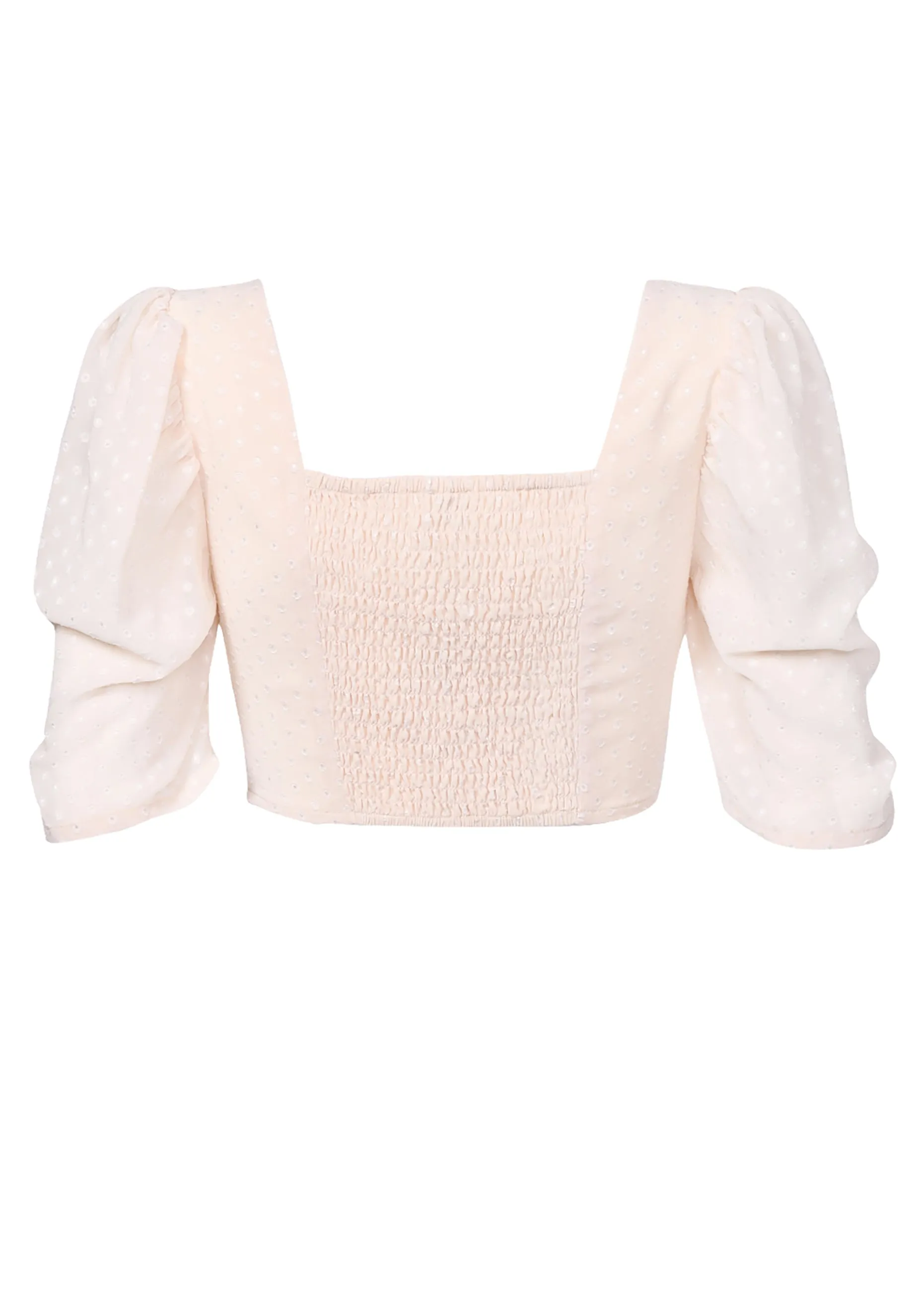 Cream Dobby Spot Cropped Top sold by True Decadence product image thumbnail 4