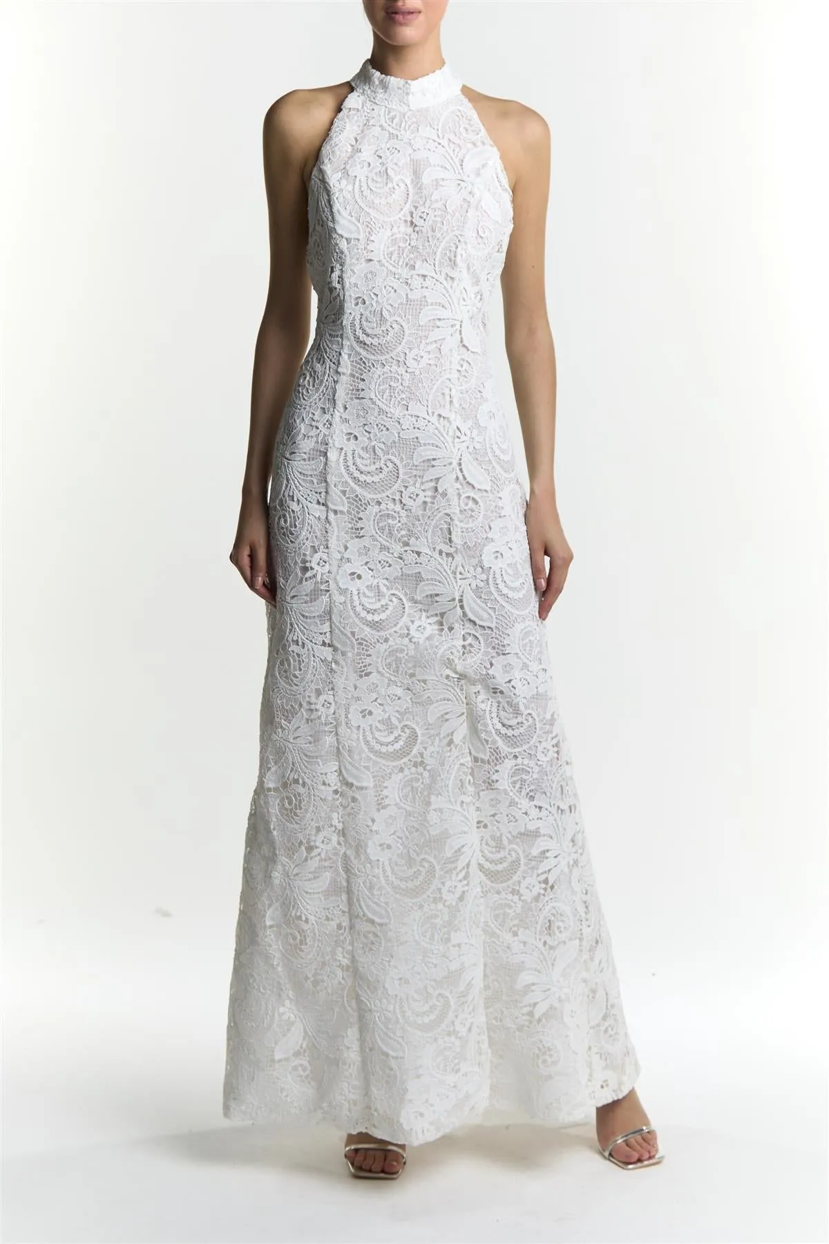 Lilith White Halter Maxi Dress with Split sold by True Decadence product image thumbnail 2