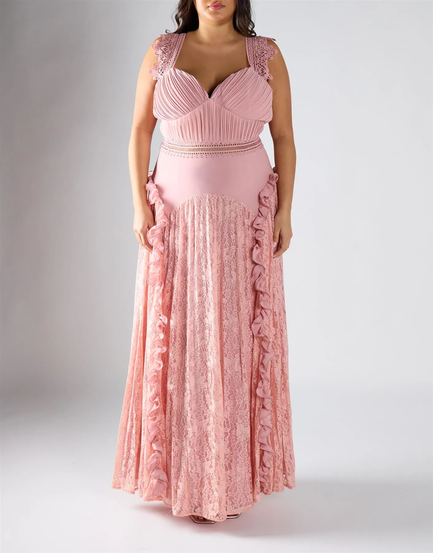 True Decadence Curve Soft Nude A-Line Dress Maxi Dress sold by True Decadence product image thumbnail 2