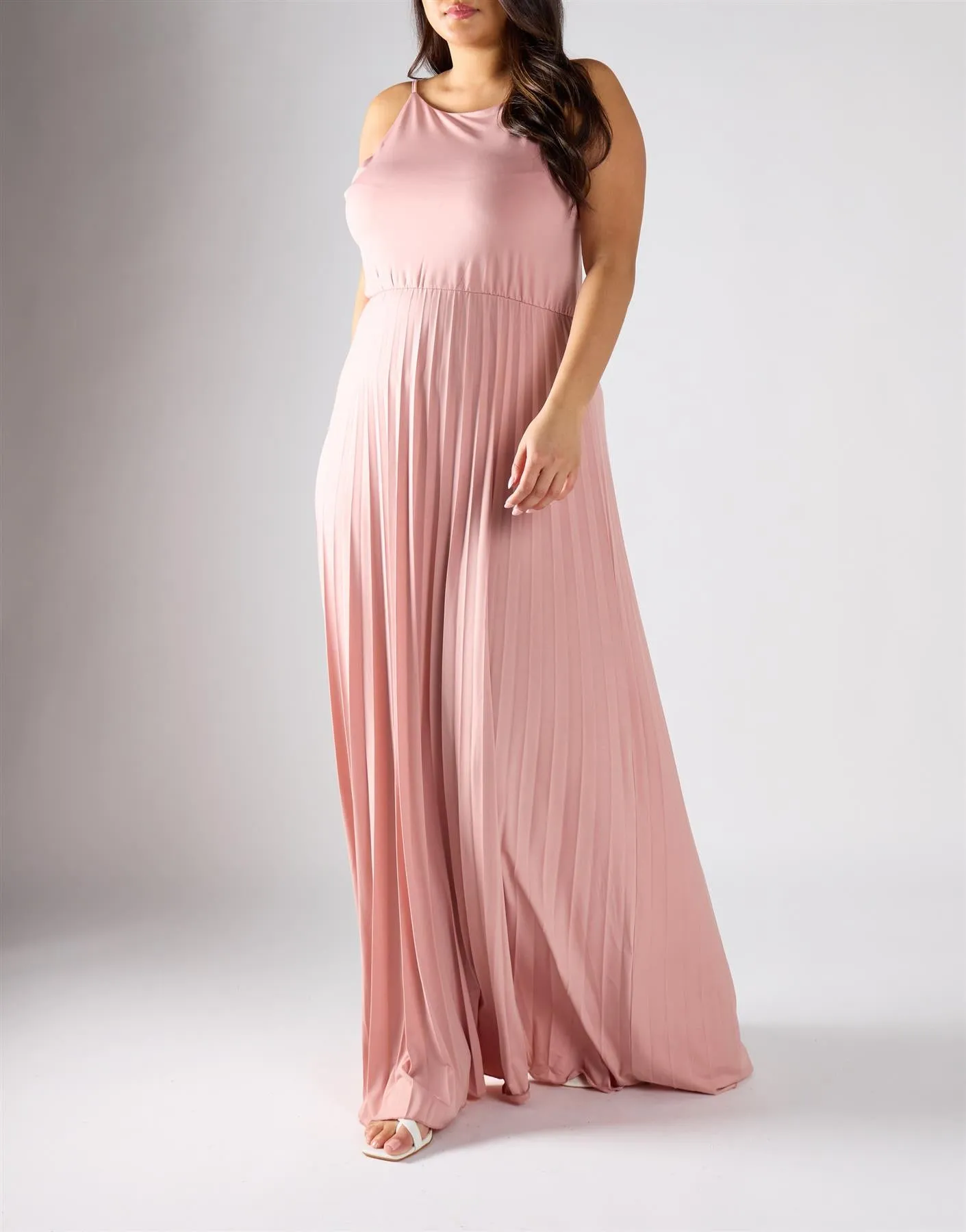 True Decadence Curve Dusty Pink A-Line Maxi Pleated Dress sold by True Decadence product image thumbnail 3