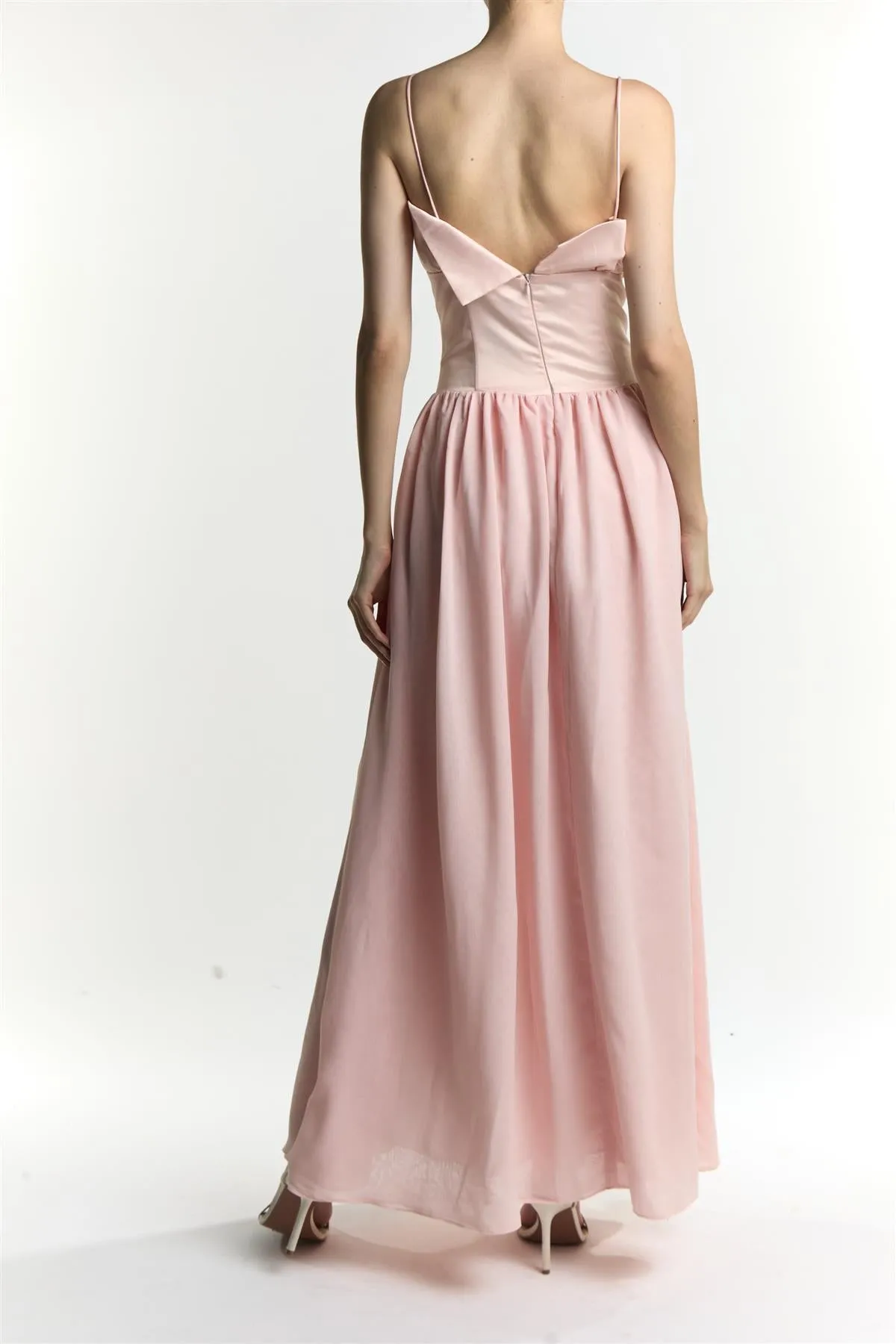 Anya Pale Pink Corset Dropped Waist Maxi Dress sold by True Decadence product image thumbnail 3