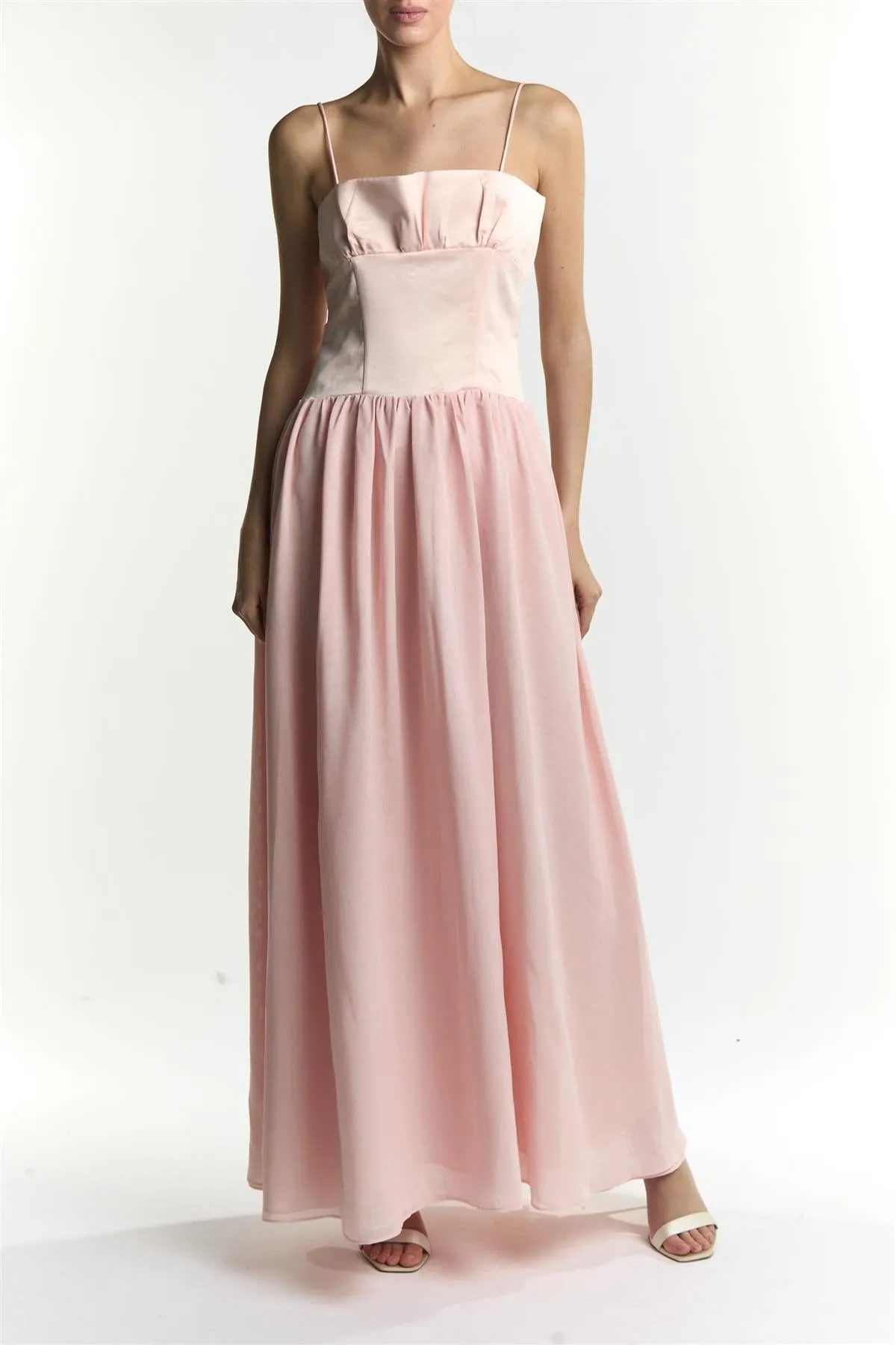 Anya Pale Pink Corset Dropped Waist Maxi Dress sold by True Decadence product image thumbnail 2