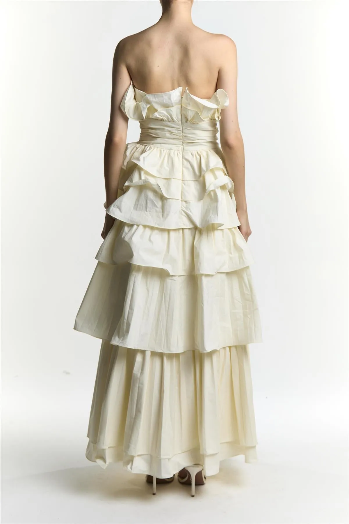 Lia Cream Ruffle Bandeau Maxi Dress sold by True Decadence product image thumbnail 2