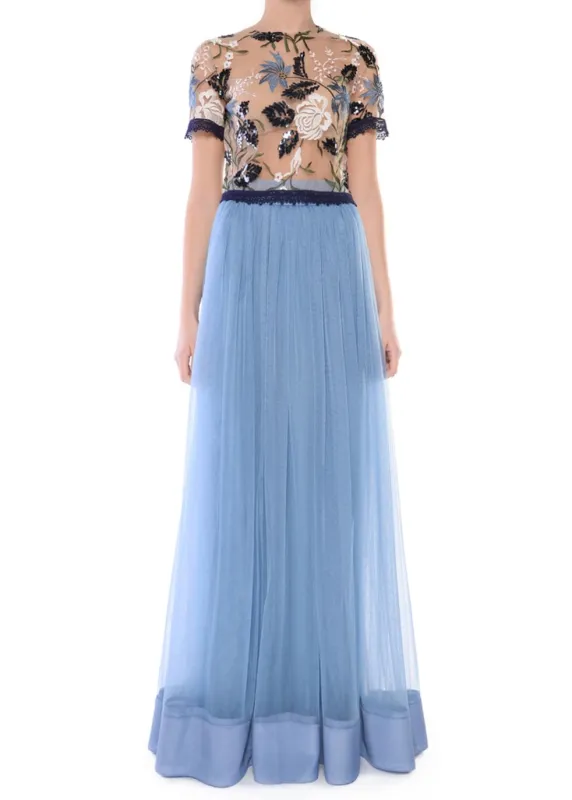 Ariana Dusty Blue Maxi Tulle Skirt made by True Decadence