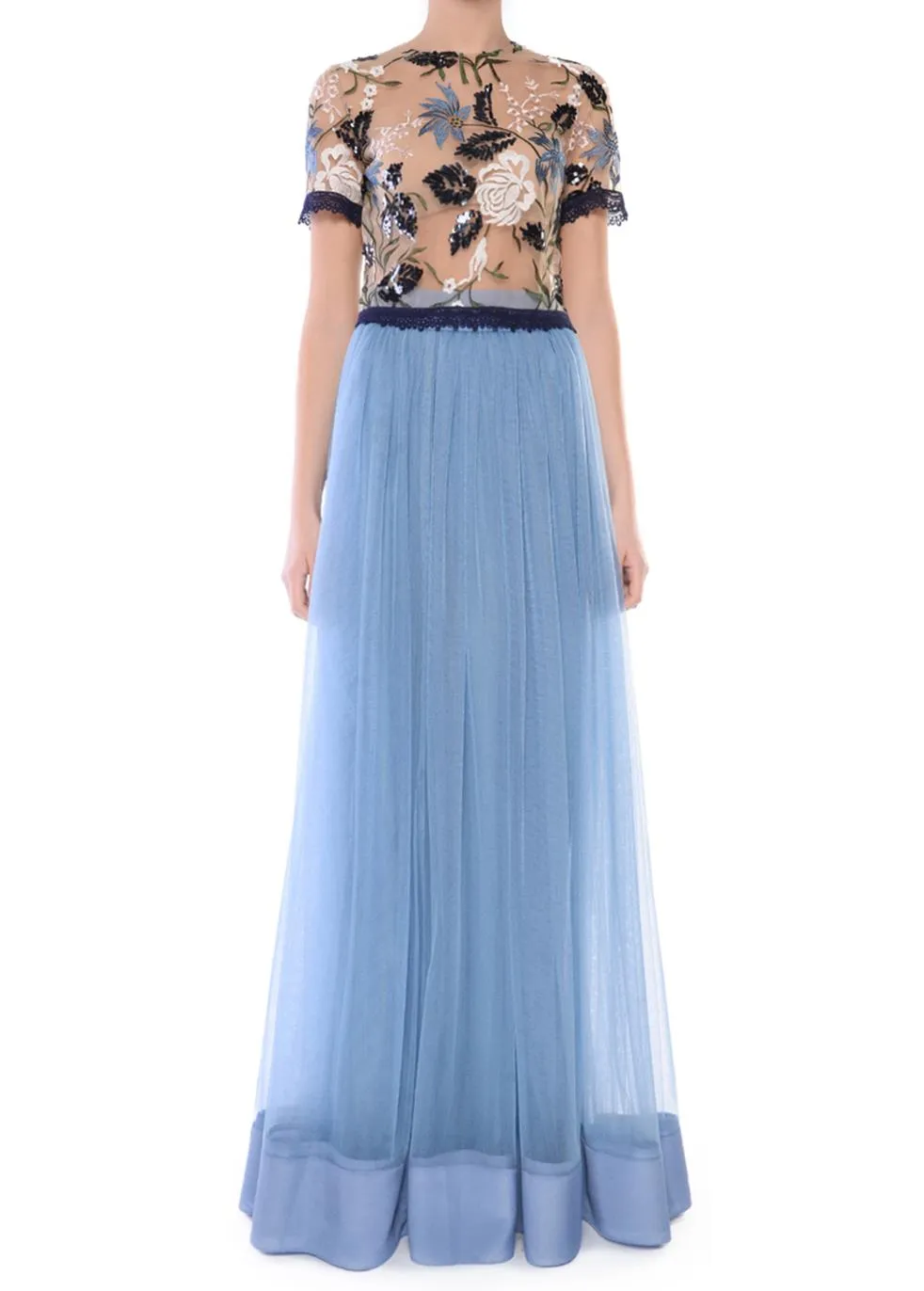 Ariana Dusty Blue Maxi Tulle Skirt sold by True Decadence