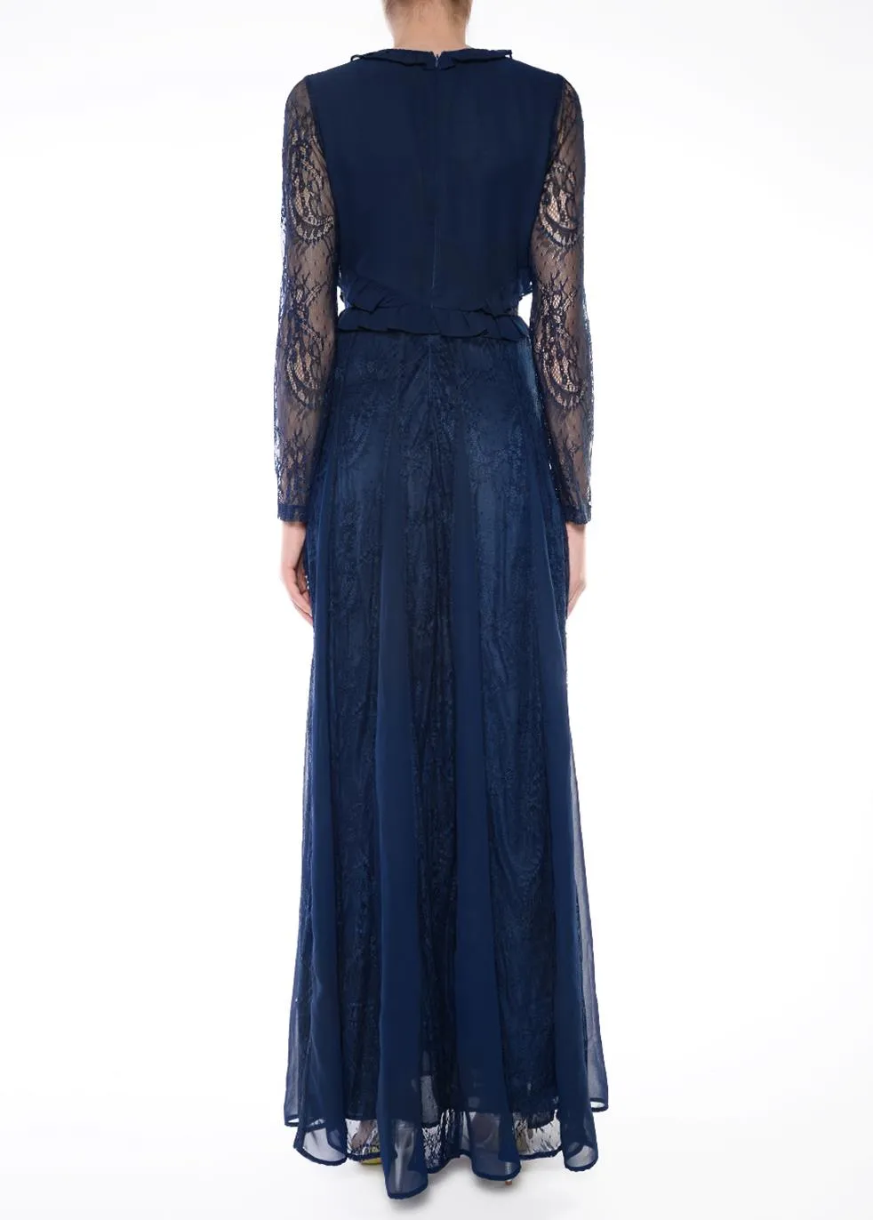 Ariah Navy Long Sleeve Lace Maxi Dress sold by True Decadence product image thumbnail 2
