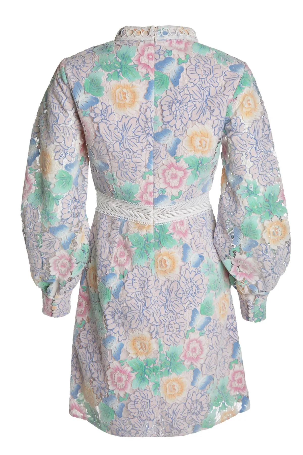 Pastel Floral Lace High Neck Mini-Dress sold by True Decadence product image thumbnail 3