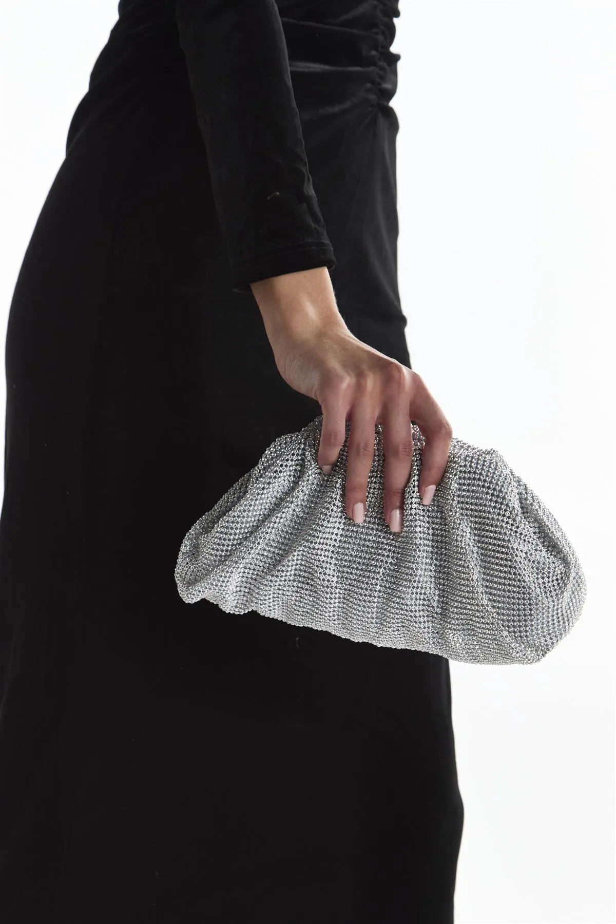 Silver Rhinestone Pillow Clutch Bag sold by True Decadence product image thumbnail 2