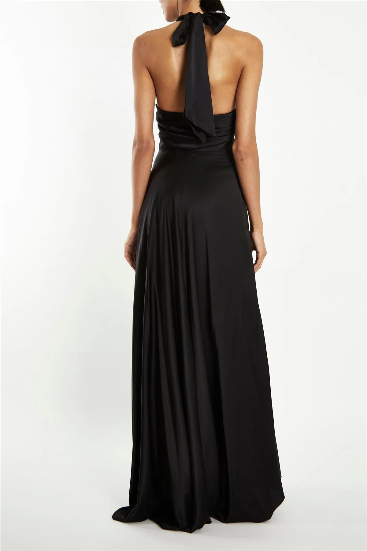 Cleo Black Halterneck Bias-Cut Maxi-Dress sold by True Decadence product image thumbnail 4
