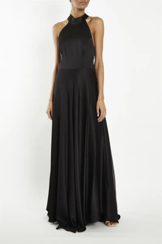 Cleo Black Halterneck Bias-Cut Maxi-Dress sold by True Decadence