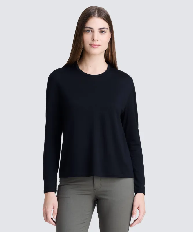 Women's Relaxed Long Sleeve Merino Crew sold by Unbound Merino