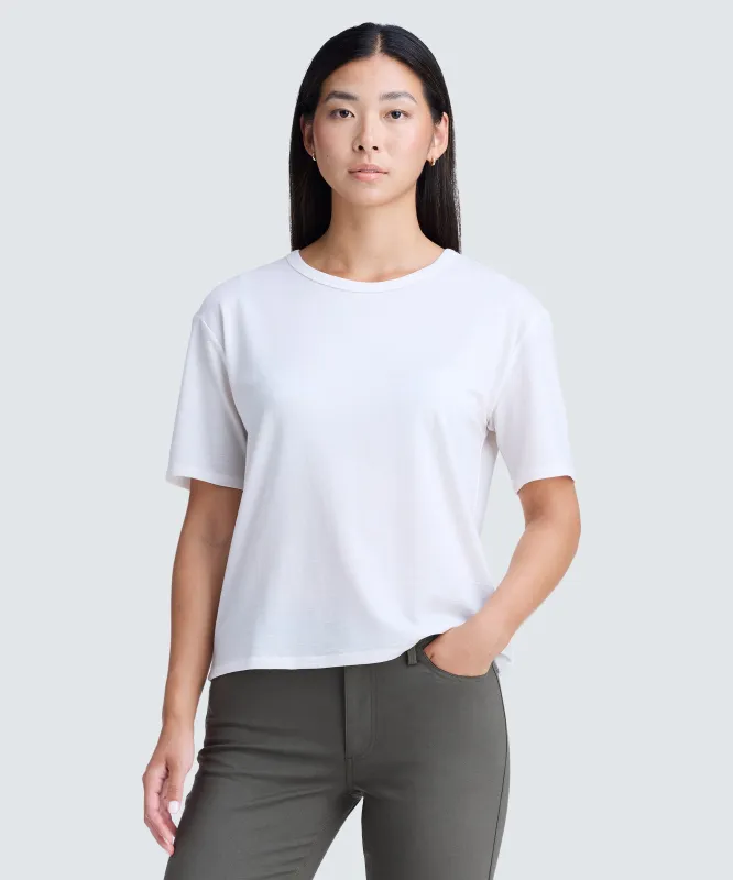 Women's Relaxed Merino Crew Neck T-Shirt sold by Unbound Merino