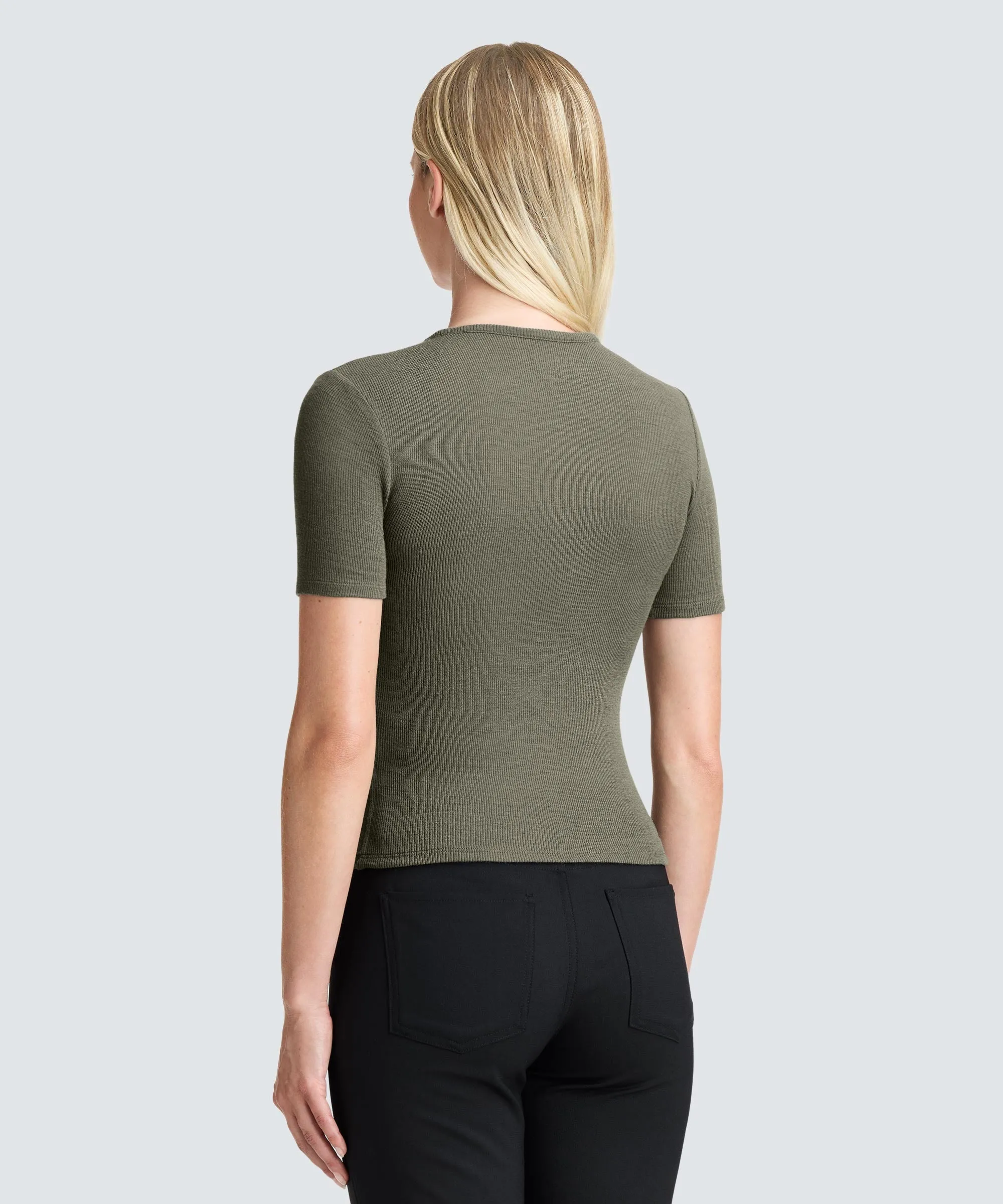 Women's Rib Fitted Crew Neck T-Shirt sold by Unbound Merino product image thumbnail 3