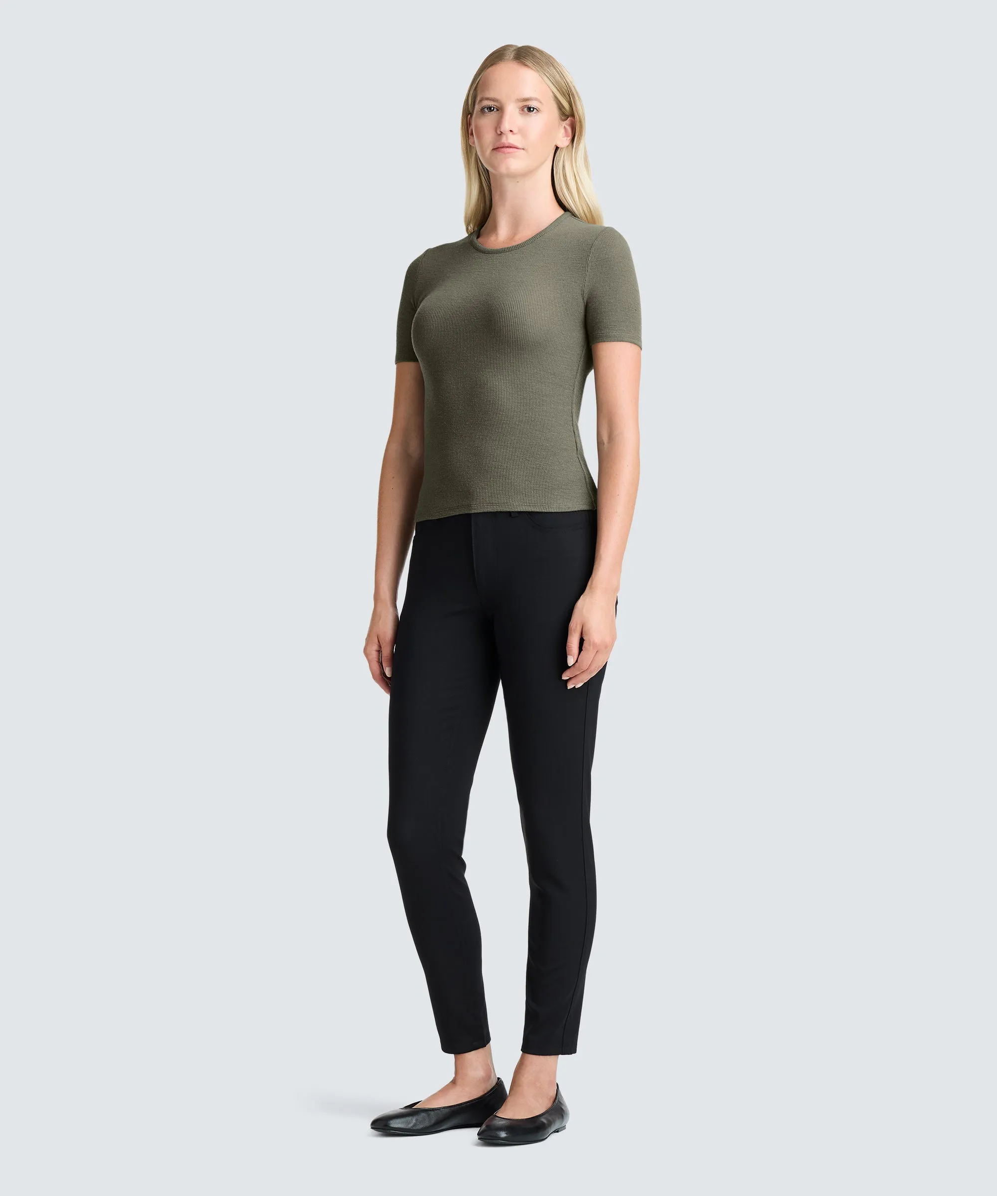 Women's Rib Fitted Crew Neck T-Shirt sold by Unbound Merino product image thumbnail 2
