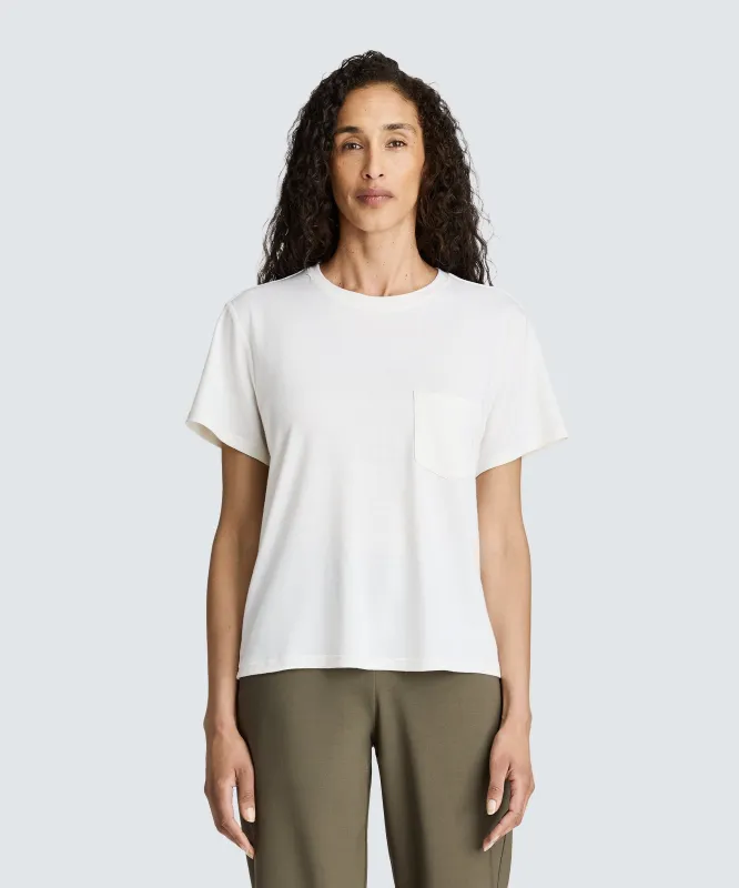 Women's Merino Boxy Pocket Tee sold by Unbound Merino