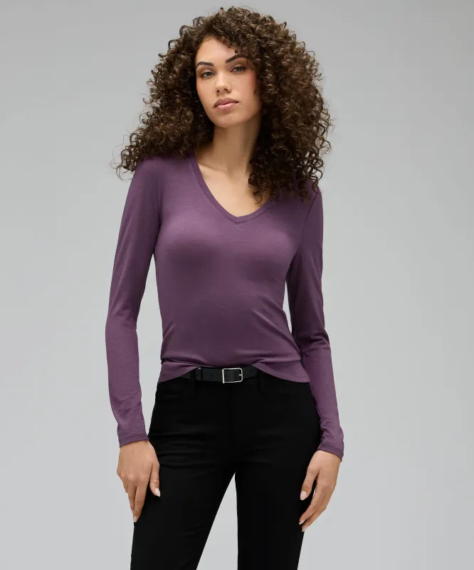 Women's Slim Merino Long Sleeve V-Neck sold by Unbound Merino