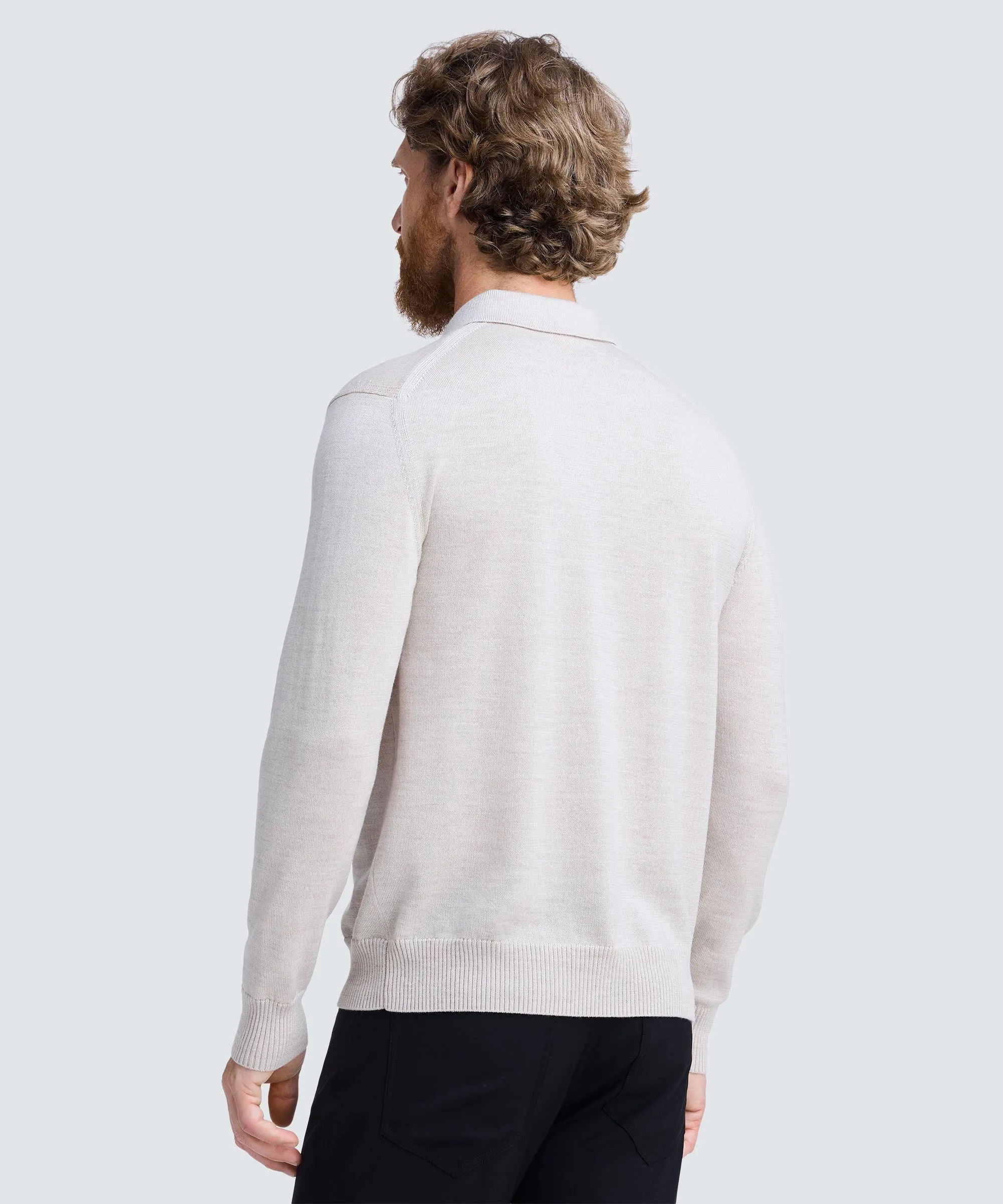 Men's Merino Knit Long Sleeve Polo sold by Unbound Merino product image thumbnail 5