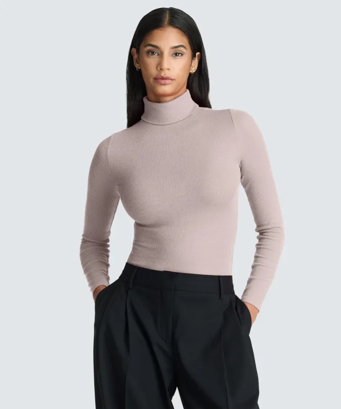 Women's Rib Turtle Neck Long Sleeve sold by Unbound Merino