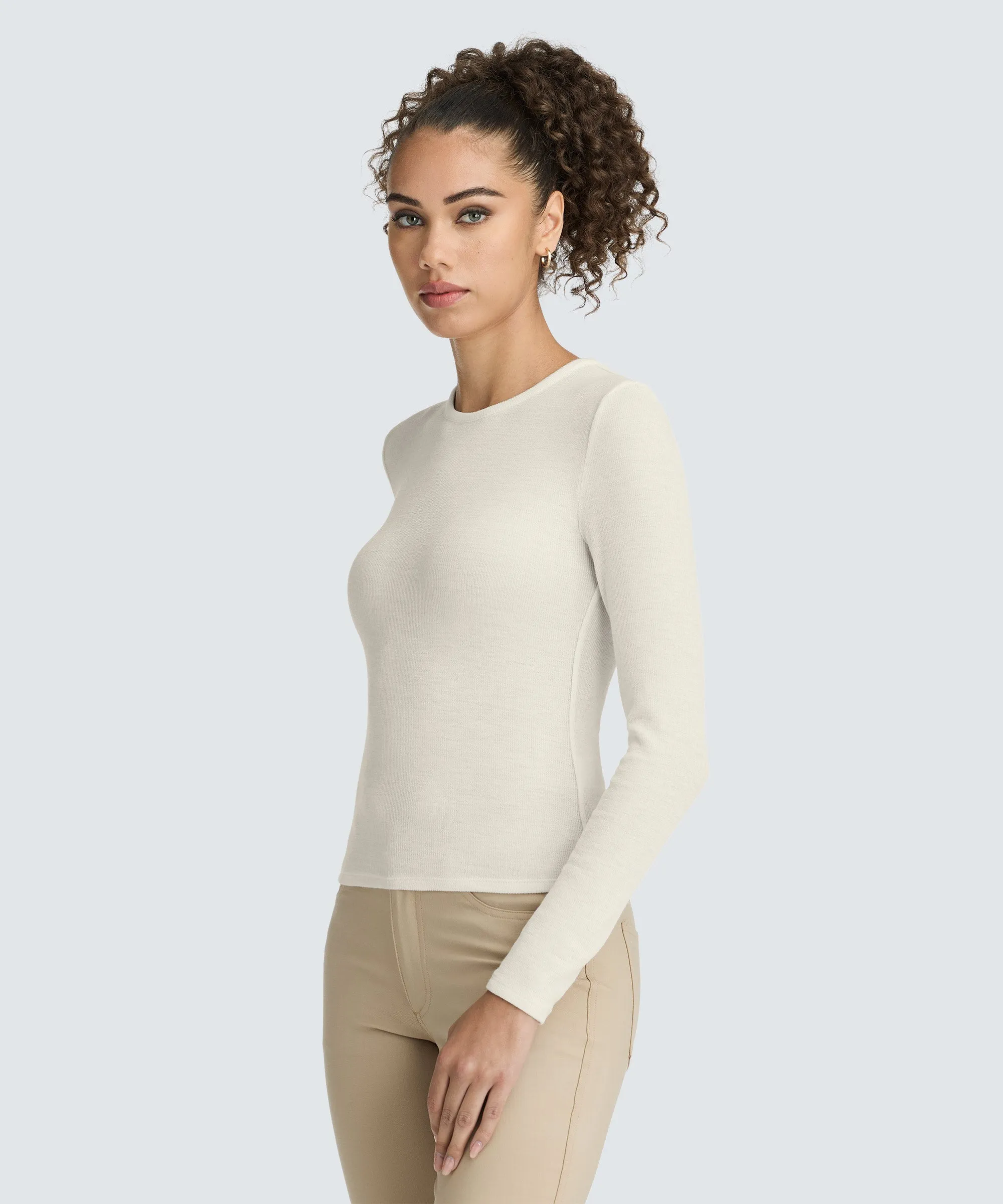 Women's Rib Fitted Long Sleeve Crew sold by Unbound Merino product image thumbnail 3
