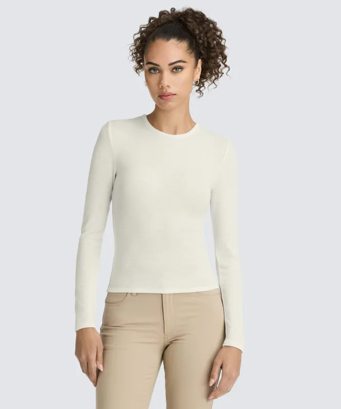 Women's Rib Fitted Long Sleeve Crew sold by Unbound Merino