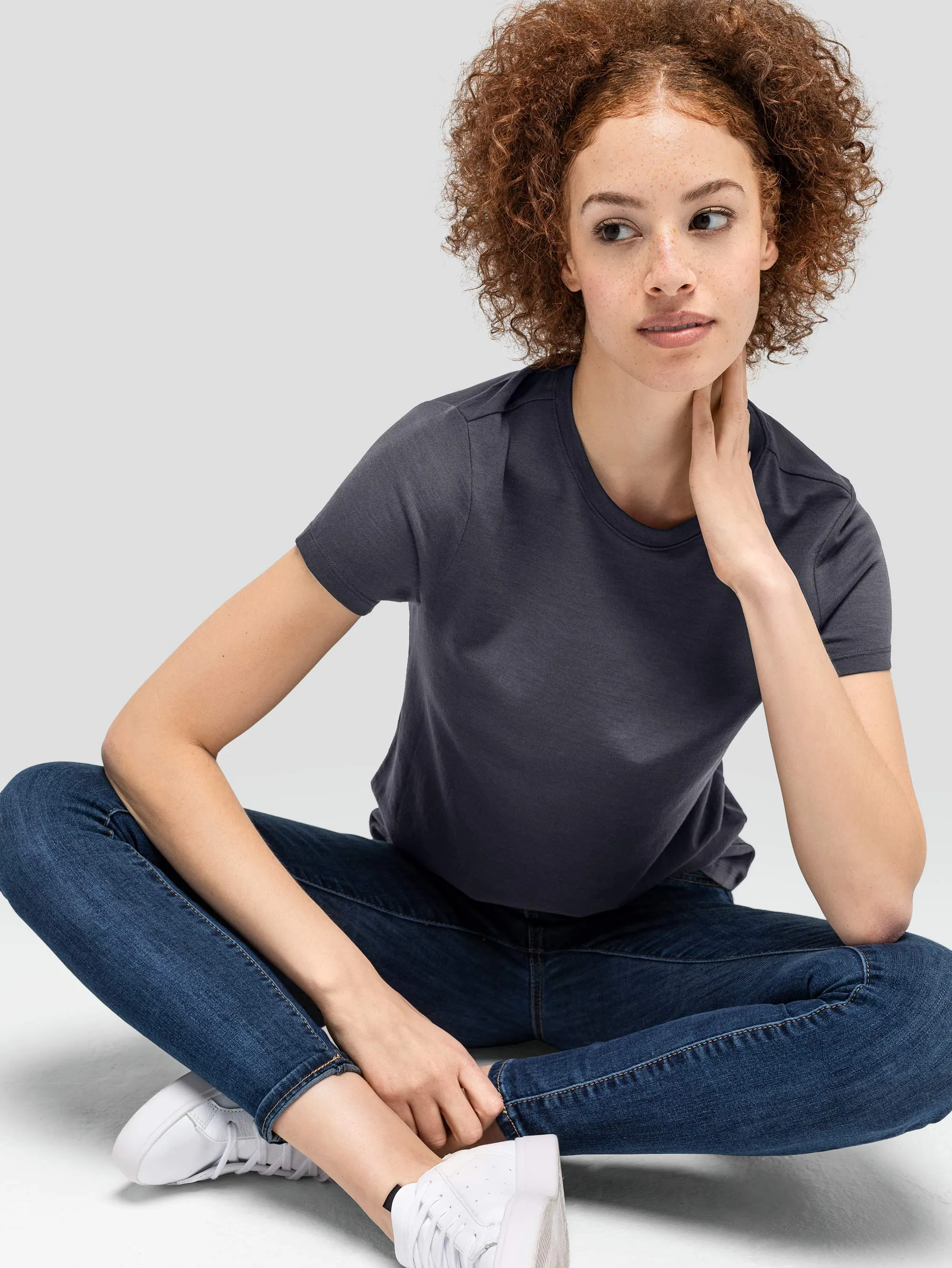 Women's Petite Merino Crew Neck T-Shirt sold by Unbound Merino product image thumbnail 3