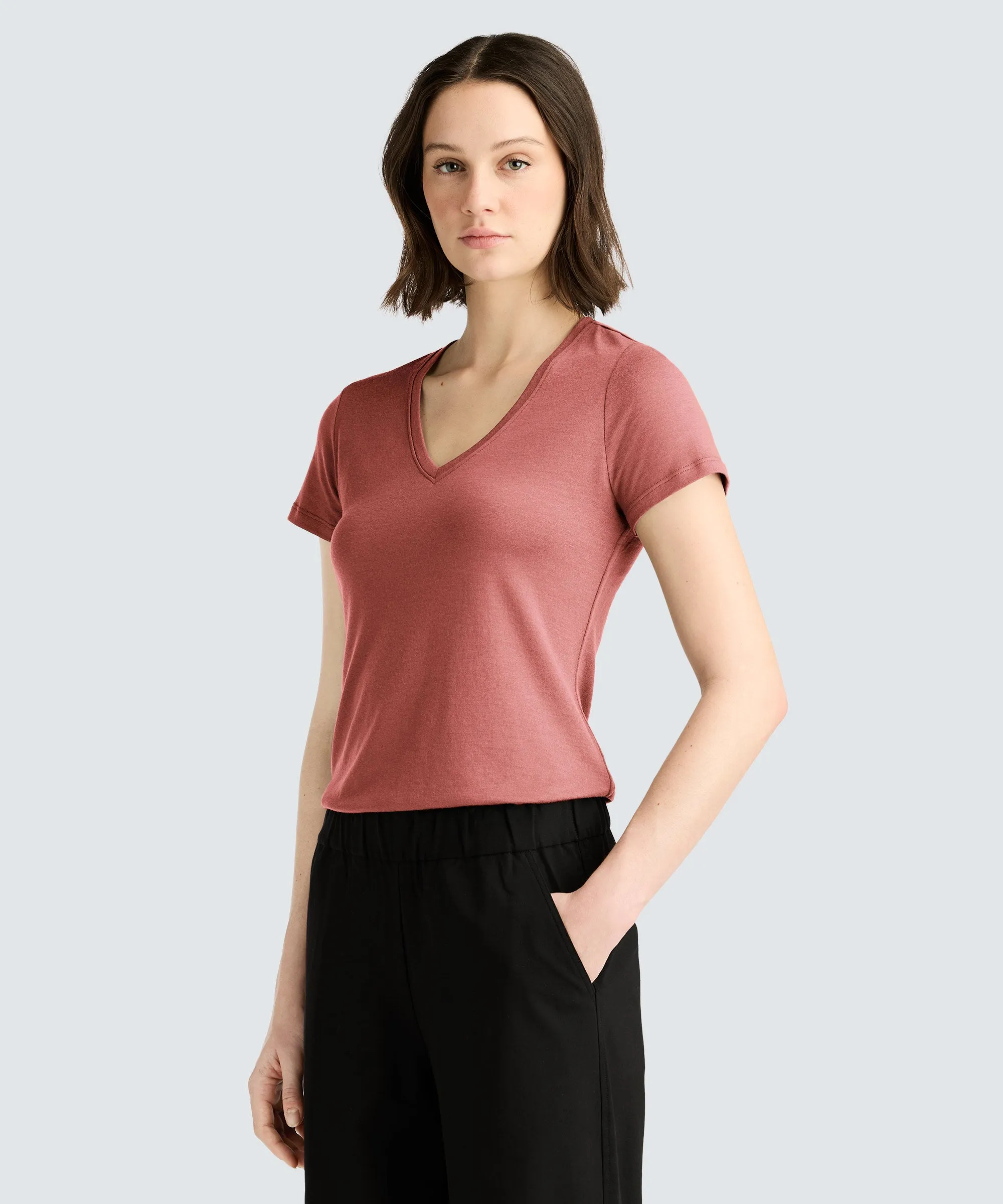Women's Merino V-Neck T-Shirt sold by Unbound Merino