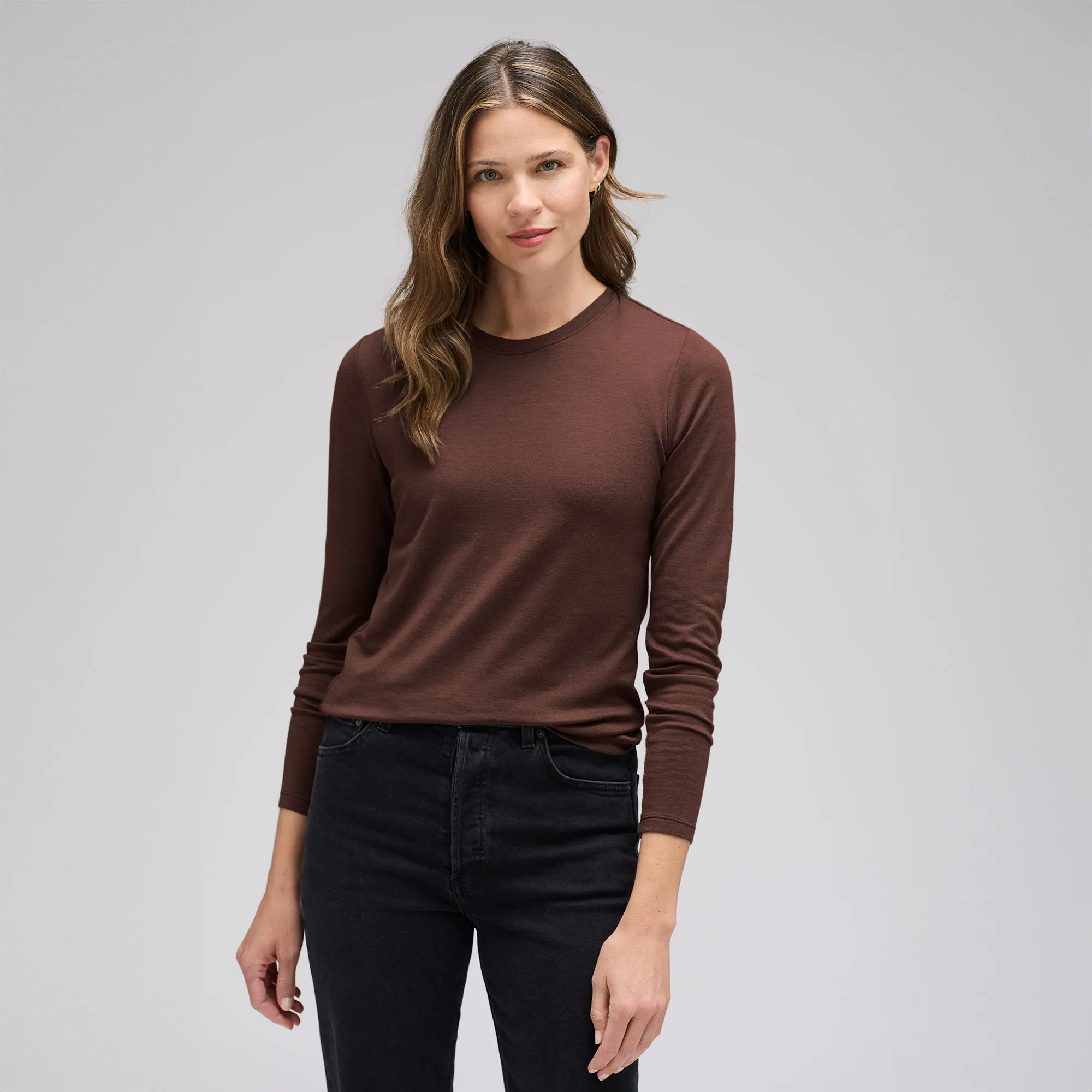 Women's Long Sleeve Merino Crew sold by Unbound Merino