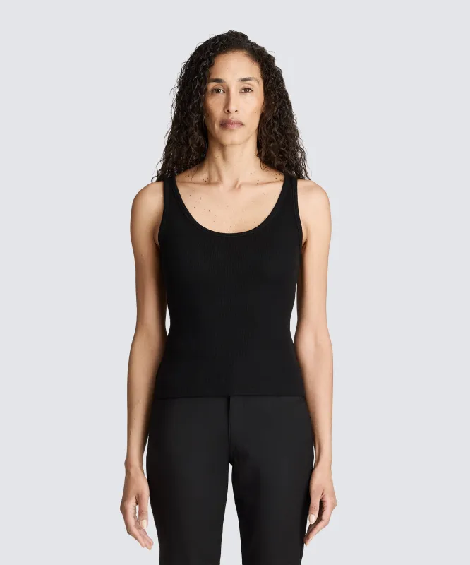 Women's Petite Merino Rib Scoop Neck Tank sold by Unbound Merino
