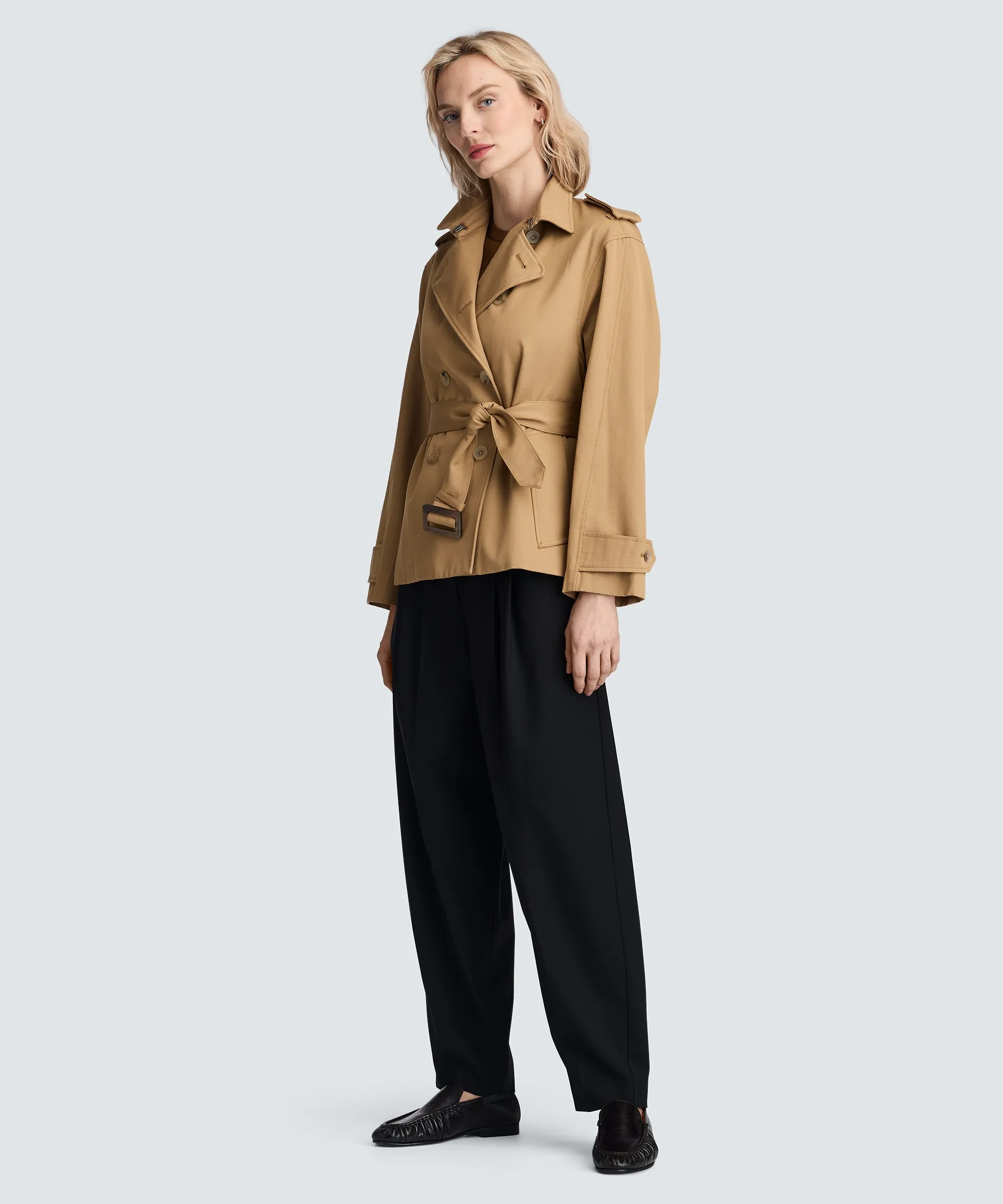 Women's Merino Short Trench Coat sold by Unbound Merino product image thumbnail 3