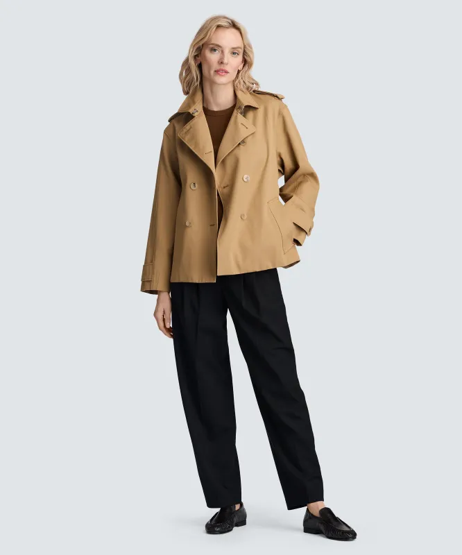 Women's Merino Short Trench Coat made by Unbound Merino