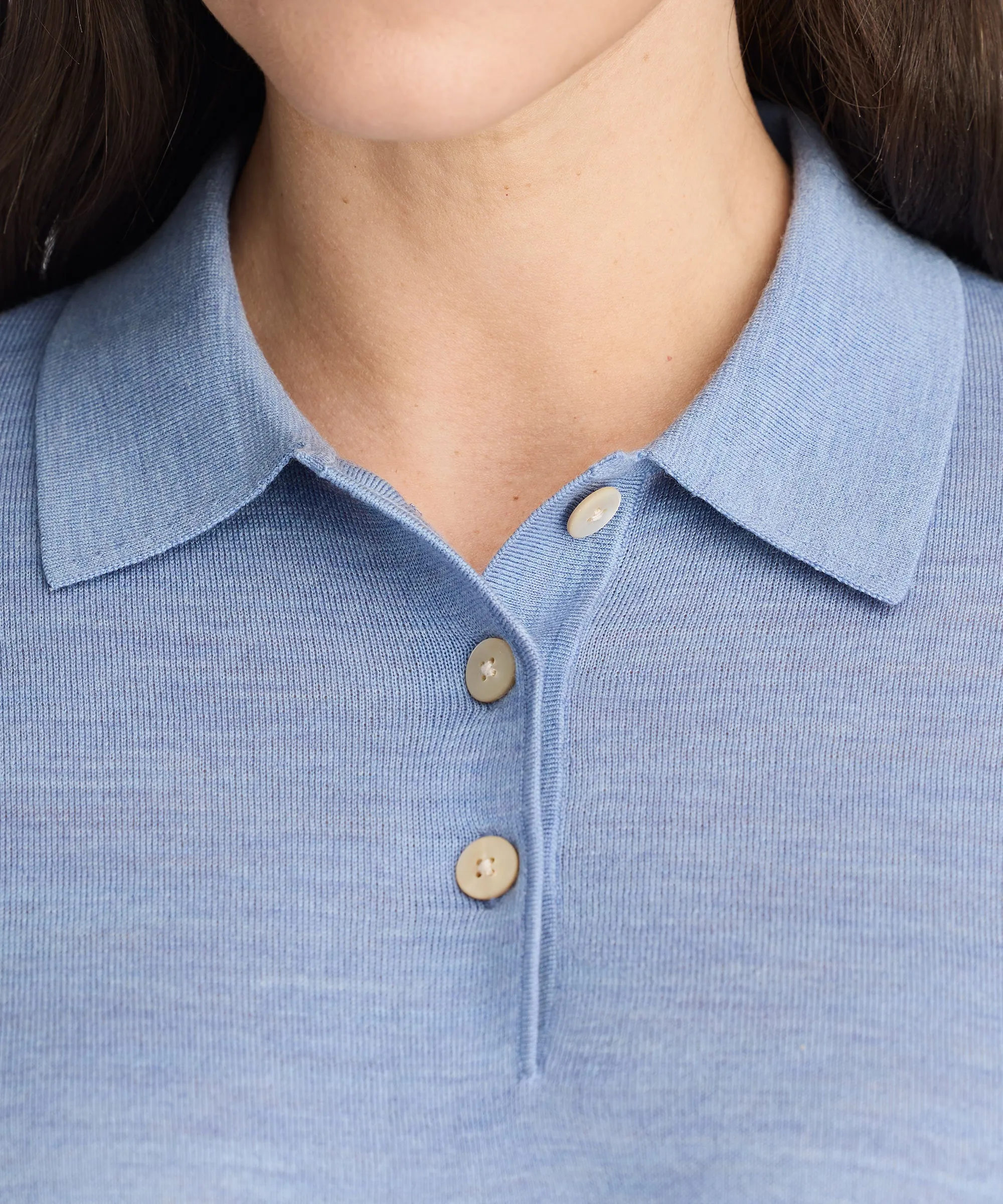 Women’s Long Sleeve Fine Knit Polo sold by Unbound Merino product image thumbnail 2