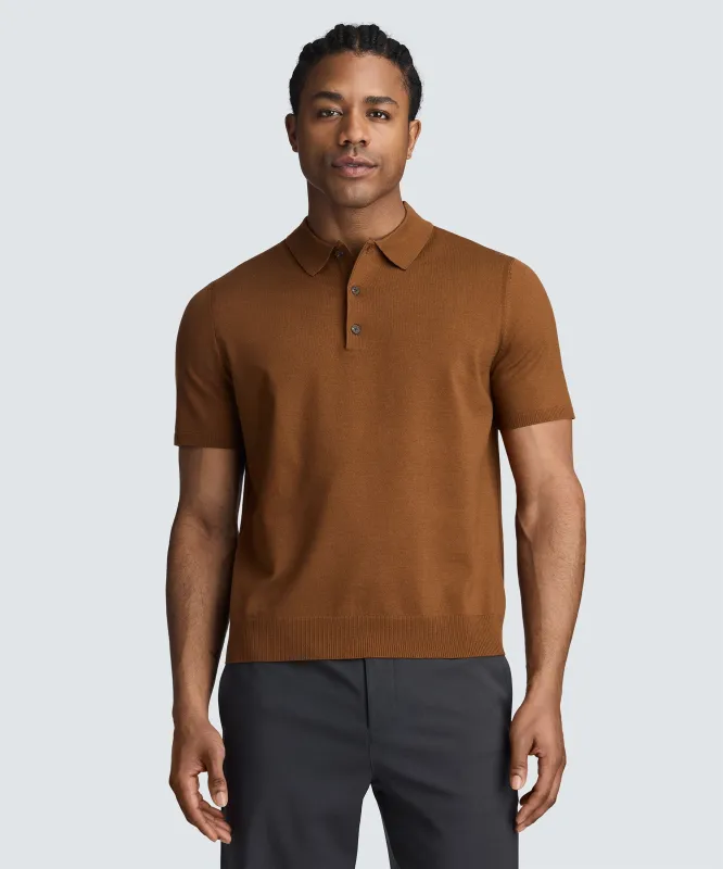 Men's Fine Knit Merino Polo made by Unbound Merino