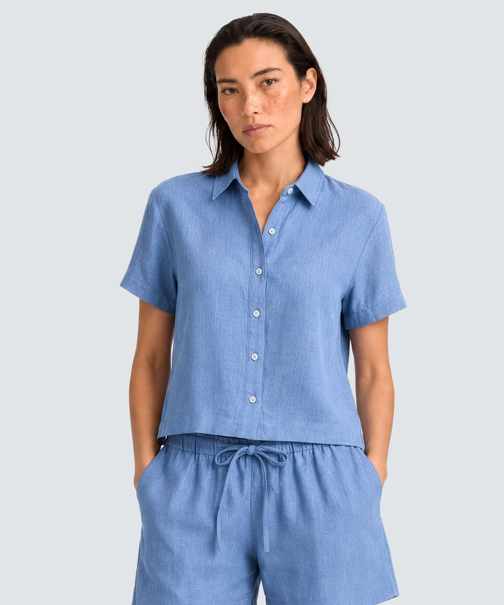 Women’s Merino Linen Short Sleeve Shirt sold by Unbound Merino product image thumbnail 5