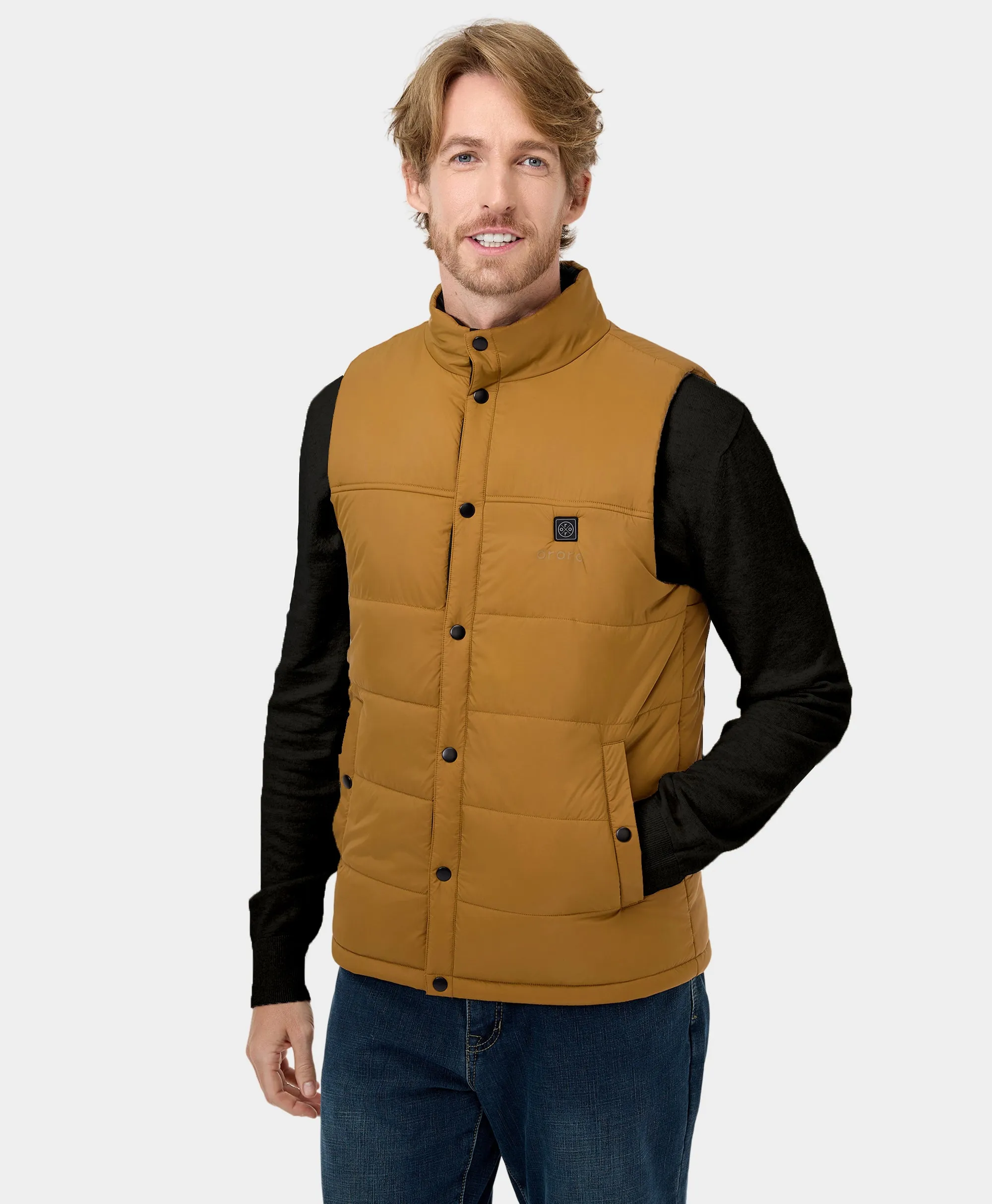 PuffLyte™ Men's Heated Lightweight Vest - Dark Khaki sold by Ororo product image thumbnail 3