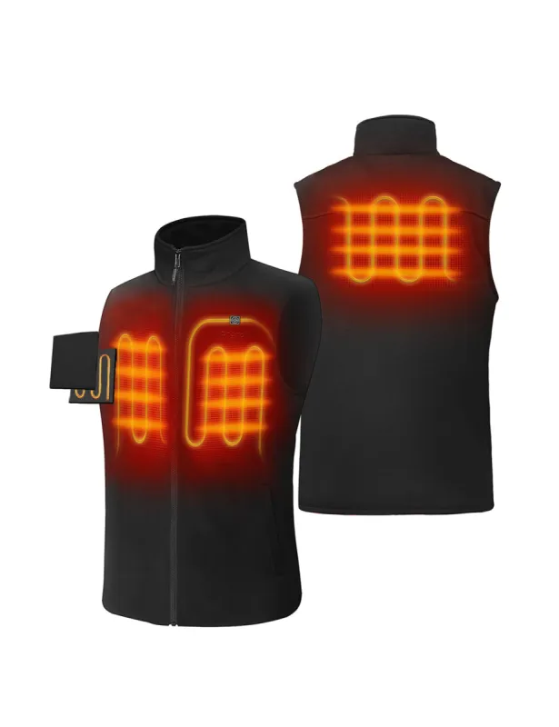 Final Sale - Men's Heated Fleece Vest (with B19G Battery) sold by Ororo