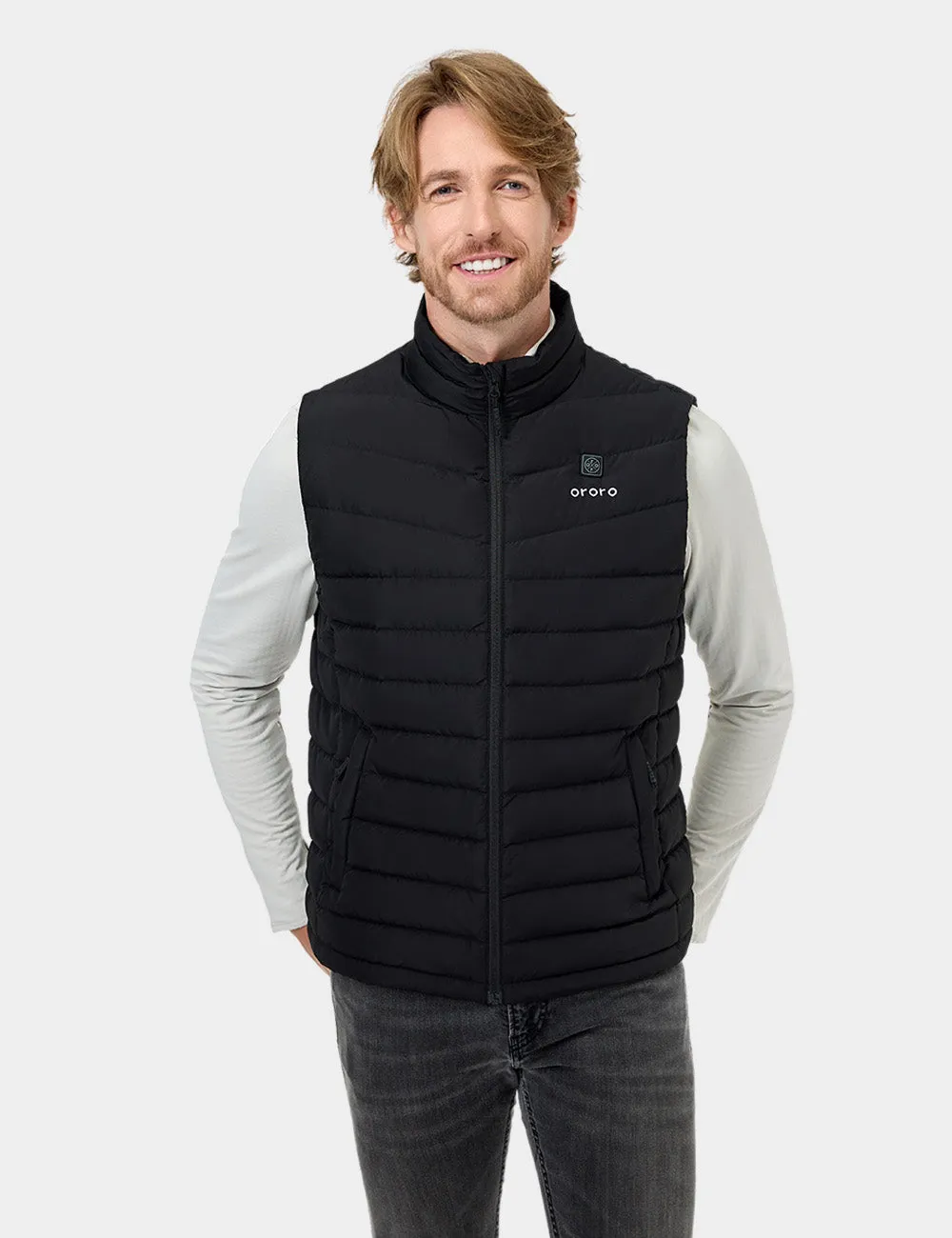 (Open-box) Men's Heated Lightweight Down Vest - Black (Battery Set Not Included) sold by Ororo product image thumbnail 2