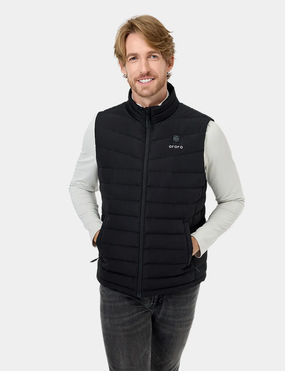 (Open-box) Men's Heated Lightweight Down Vest - Black (Battery Set Not Included) sold by Ororo product image thumbnail 4