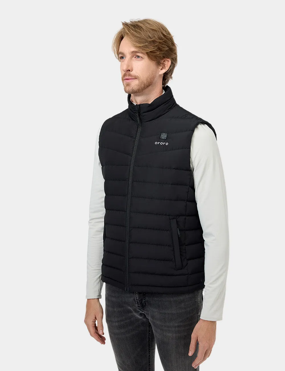 (Open-box) Men's Heated Lightweight Down Vest - Black (Battery Set Not Included) sold by Ororo product image thumbnail 3