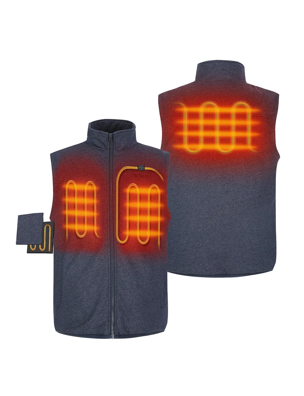 (Open-box) Men's Heated Fleece Vest - Blue (Battery Set Not Included) sold by Ororo