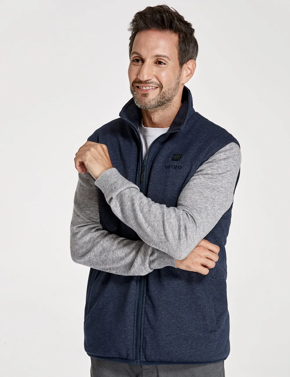 (Open-box) Men's Heated Fleece Vest - Blue (Battery Set Not Included) sold by Ororo product image thumbnail 3