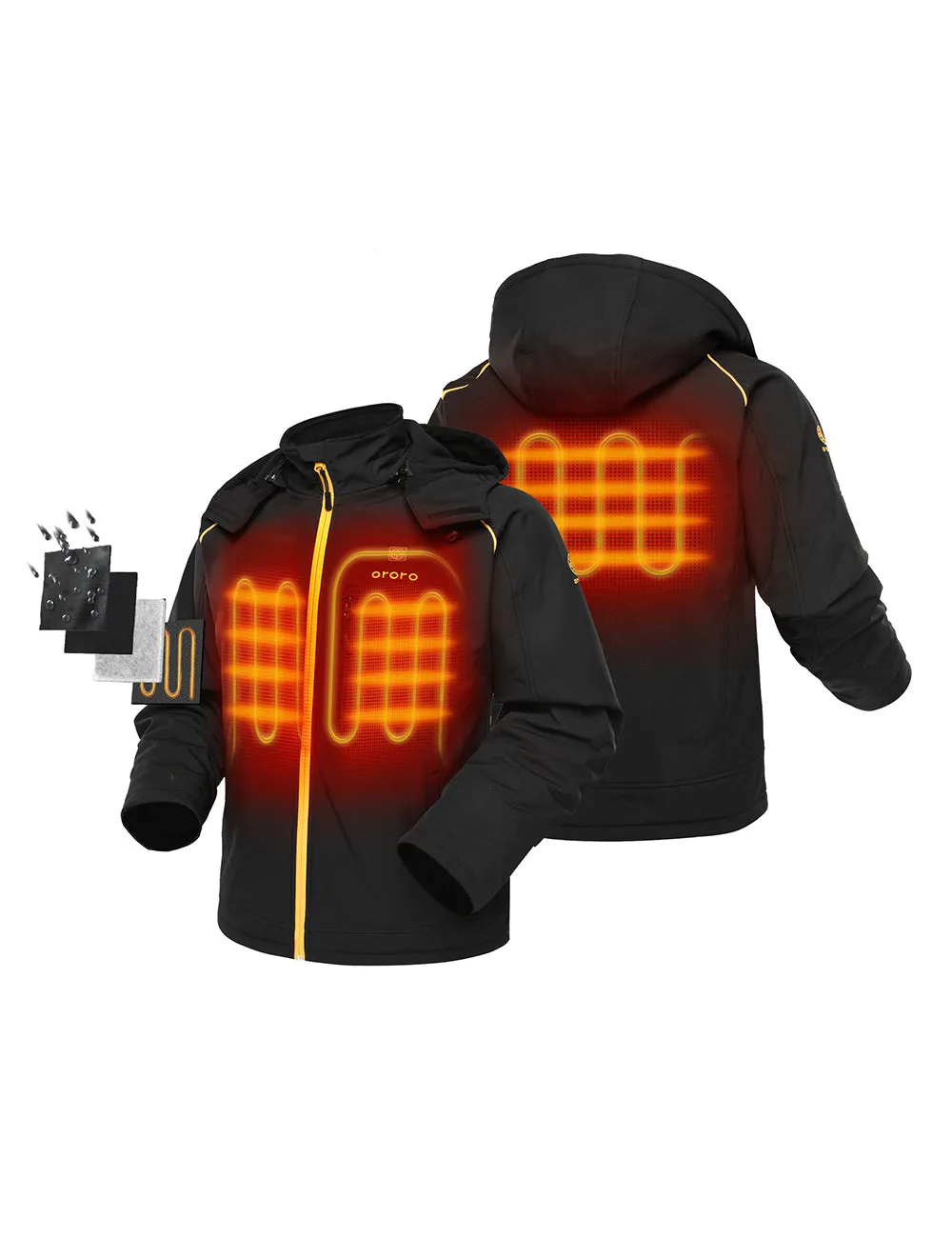 (Open-box) Men's Heated Jacket with B19G Battery - Black & Gold sold by Ororo