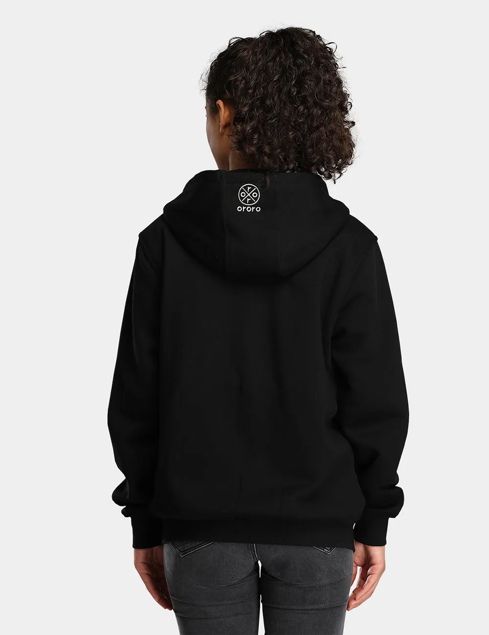 Unisex Heated Fleece Hoodie - Black sold by Ororo product image thumbnail 4