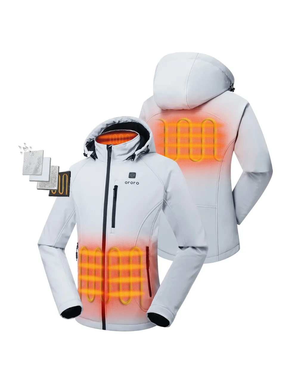 (Open-box) Women's Heated Jacket - 4 Heating Zones (Battery Set Not Included) sold by Ororo