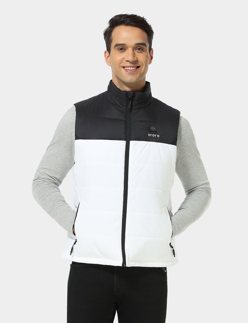 Final Sale - Men's Classic Heated Vest - Black & White sold by Ororo product image thumbnail 3