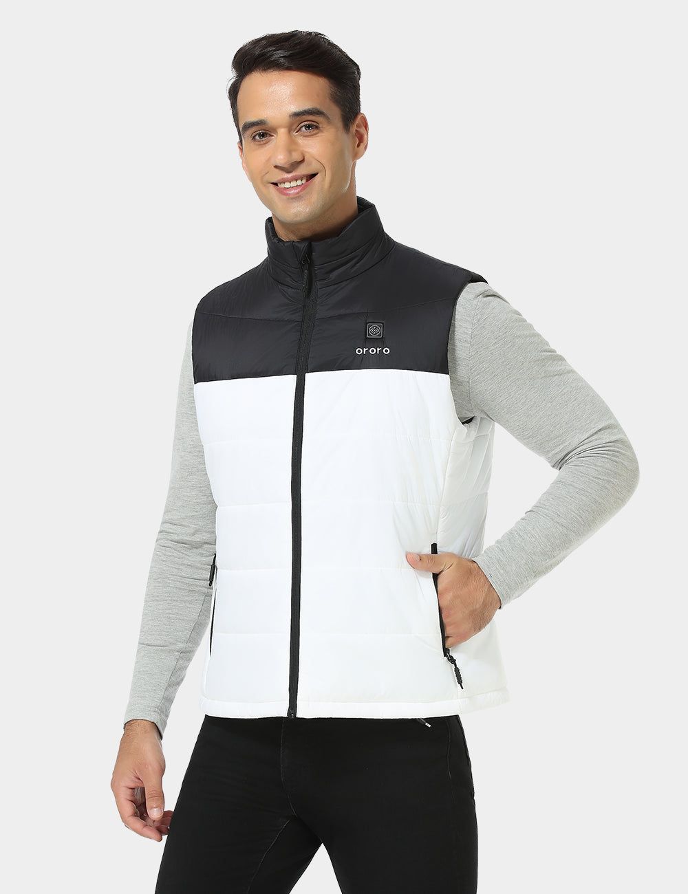 Final Sale - Men's Classic Heated Vest - Black & White sold by Ororo